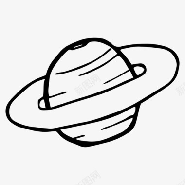行星土星素描图标图标