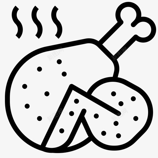 炸鸡食品烤肉图标svg_新图网 https://ixintu.com 炸鸡 烤肉 翅 食品 食品和饮料概述