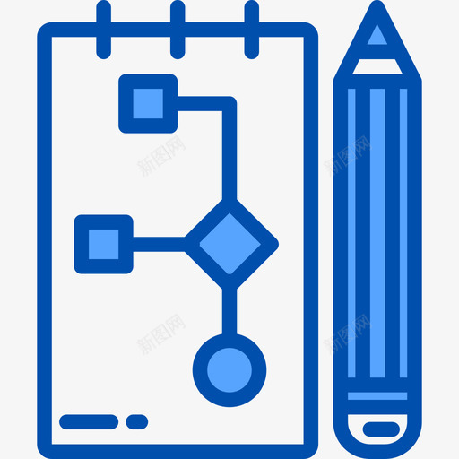 流程图网页平面4蓝色图标svg_新图网 https://ixintu.com 平面设计 流程图 网页 蓝色