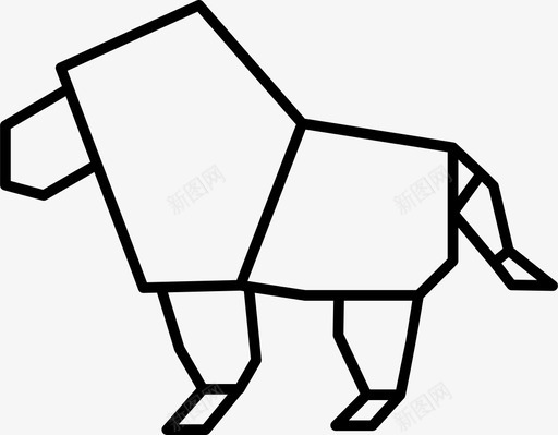 折纸动物狮子图标svg_新图网 https://ixintu.com 动物 折纸 折纸动物和鸟类 狮子 纸