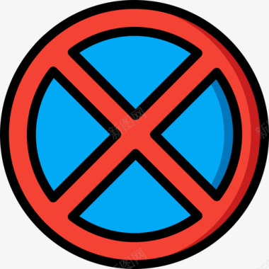 禁止停车英国5号路标线形颜色图标图标