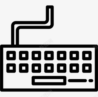 键盘书写器线性图标图标