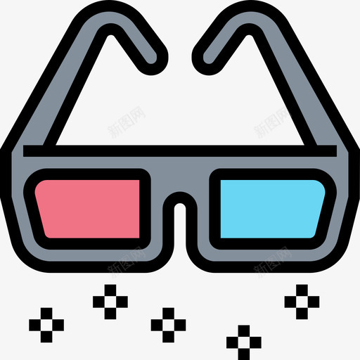 3d眼镜电子游戏6线性颜色图标svg_新图网 https://ixintu.com 3d眼镜 电子游戏6 线性颜色