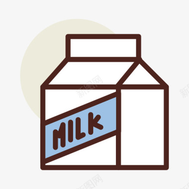 牛奶街头食品11线性颜色图标图标