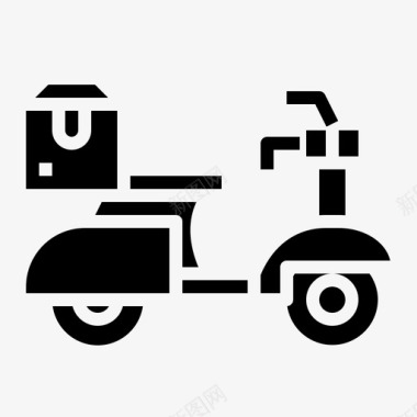 踏板车送货轻便摩托车图标图标