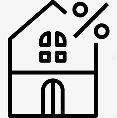 房地产贷款5线性图标图标