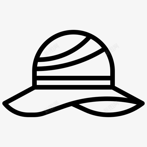 帽子夏威夷19直线型图标svg_新图网 https://ixintu.com 夏威夷19 帽子 直线型