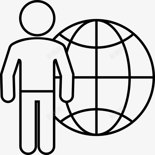 人与世界地球国际图标svg_新图网 https://ixintu.com 世界 人与 人类 国际 地球 旅行 细线