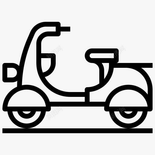轻便摩托车汽车运输图标svg_新图网 https://ixintu.com 大纲 摩托车 汽车 车辆 轻便 运输