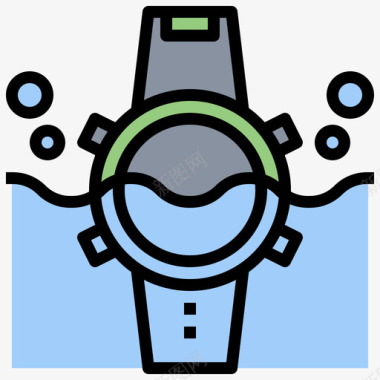 腕表潜水39线性颜色图标图标