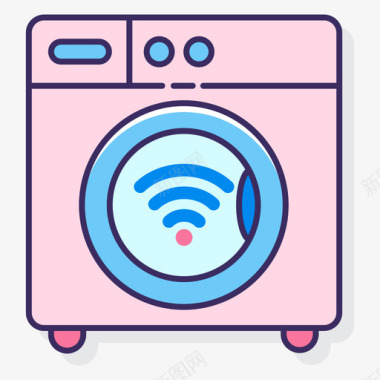智能洗衣机智能科技19线性颜色图标图标