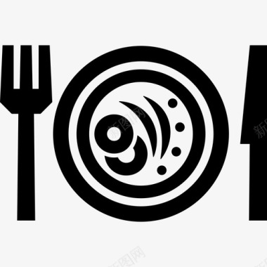 主菜食物盘子图标图标