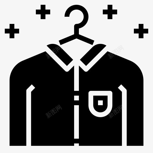 干洗衣服衣架图标svg_新图网 https://ixintu.com 干洗 洗衣房 衣服 衣架 黑色清洁
