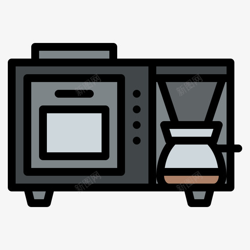咖啡机家用电器21线性颜色图标svg_新图网 https://ixintu.com 咖啡机 家用电器 线性 颜色