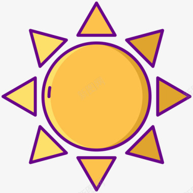 阳光夏季旅行1线性颜色图标图标