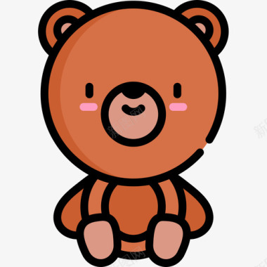 泰迪熊儿童玩具12线性颜色图标图标