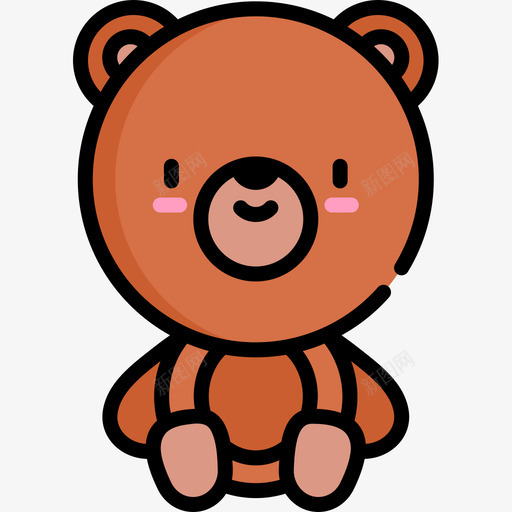 泰迪熊儿童玩具12线性颜色图标svg_新图网 https://ixintu.com 儿童玩具 泰迪 线性 颜色