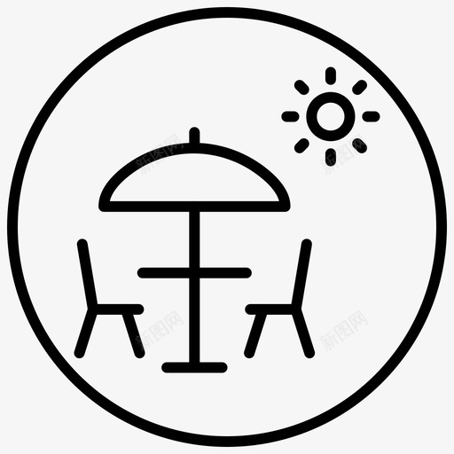 度假村海滩餐厅假日图标svg_新图网 https://ixintu.com 假日 夏季 度假 度假村 海滩 线圈 雨伞 餐厅