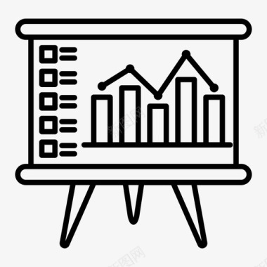 演示文稿条形图黑板图标图标