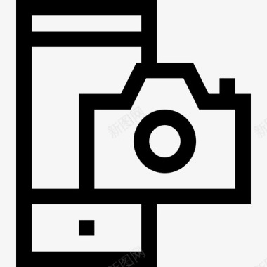 相机数码服务线性图标图标