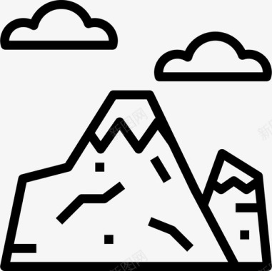 山背包客直线型图标图标