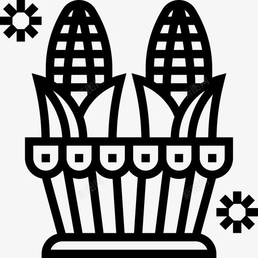玉米野餐元素直线型图标svg_新图网 https://ixintu.com 元素 玉米 直线 线型 野餐