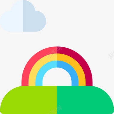 彩虹风景66平坦图标图标