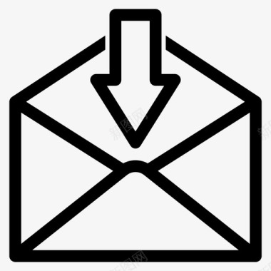 接收电子邮件信封收件箱图标图标