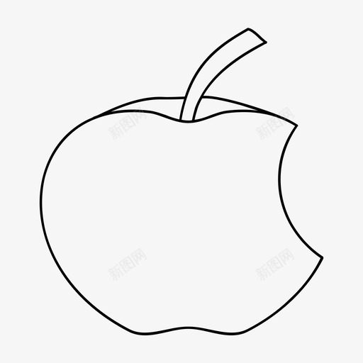 苹果吃食物图标svg_新图网 https://ixintu.com 吃 水果 自然 苹果 食物