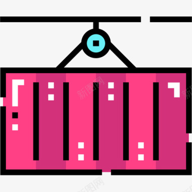 集装箱物流线线颜色图标图标