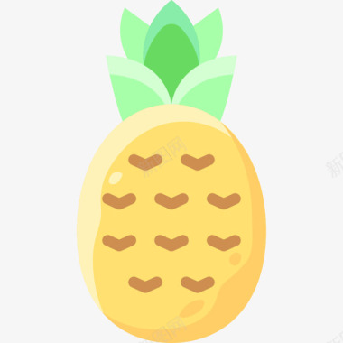 菠萝水果16扁平图标图标