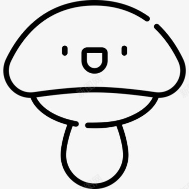 蘑菇形视频游戏接口线性图标图标
