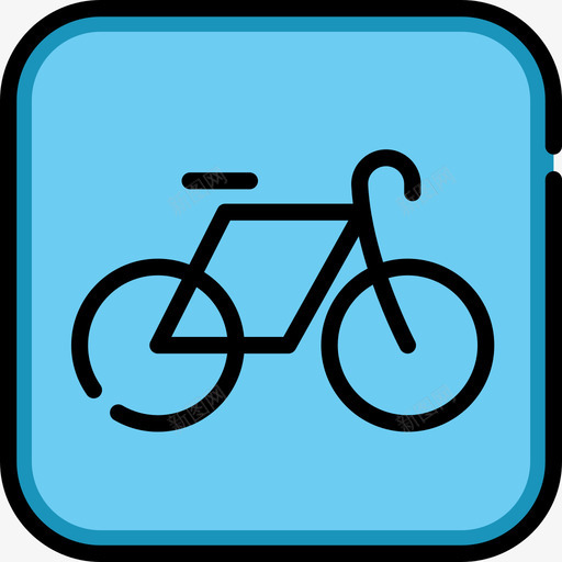 自行车信号禁止5线颜色图标svg_新图网 https://ixintu.com 信号 禁止 自行车 颜色