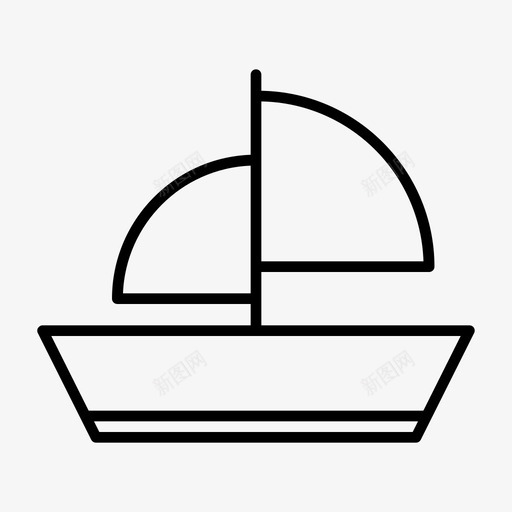 帆船游轮船图标svg_新图网 https://ixintu.com 帆船 游轮 自然线 船