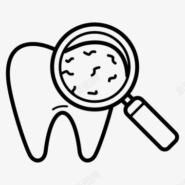 细菌牙齿医疗线图标图标