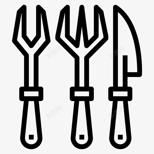 餐具食物金属图标svg_新图网 https://ixintu.com 工具 派对 烧烤 金属 食物 餐具