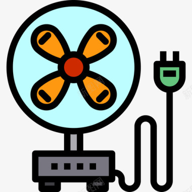 风扇家用电子产品4线性颜色图标图标