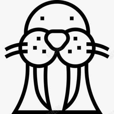 海象动物头直系图标图标