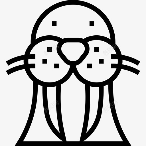 海象动物头直系图标svg_新图网 https://ixintu.com 动物 海象 直系