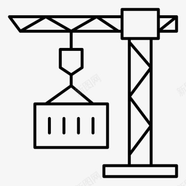 货物起重机交货图标图标