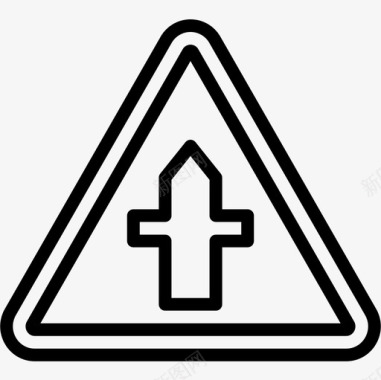 十字路口英国路标线形图标图标