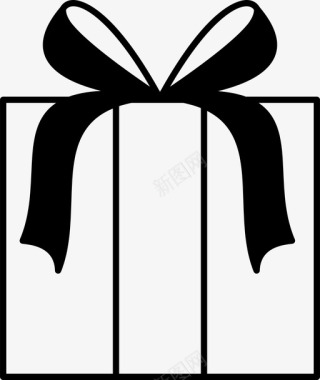 礼品盒生日丝带图标图标