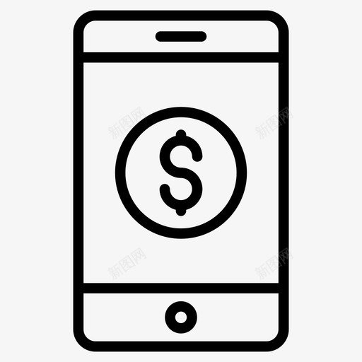 在线支付美元移动图标svg_新图网 https://ixintu.com 业务 企业 初创 在线 在线支付 字形 电话 移动 美元