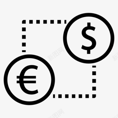 货币兑换美元全球货币图标图标