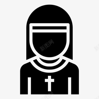 修女基督徒2填充图标图标
