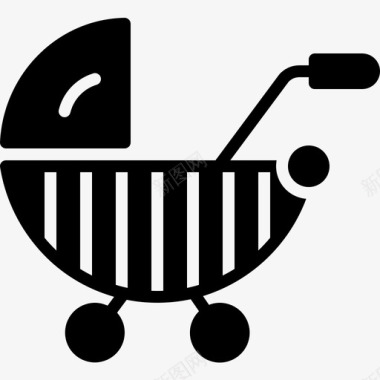 婴儿车童车马车图标图标