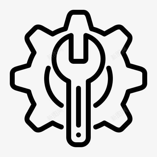 扳手齿轮工程师图标svg_新图网 https://ixintu.com 工具 工程师 工程或工程师线 扳手 技术员 设置 齿轮
