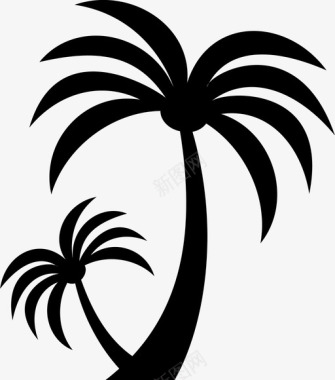 树海滩椰子树图标图标
