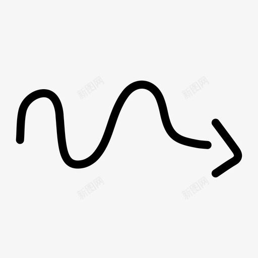 波浪形箭头方向绘制图标svg_新图网 https://ixintu.com 方向 波浪形 箭头 绘制