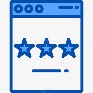 评级网页平面4蓝色图标图标